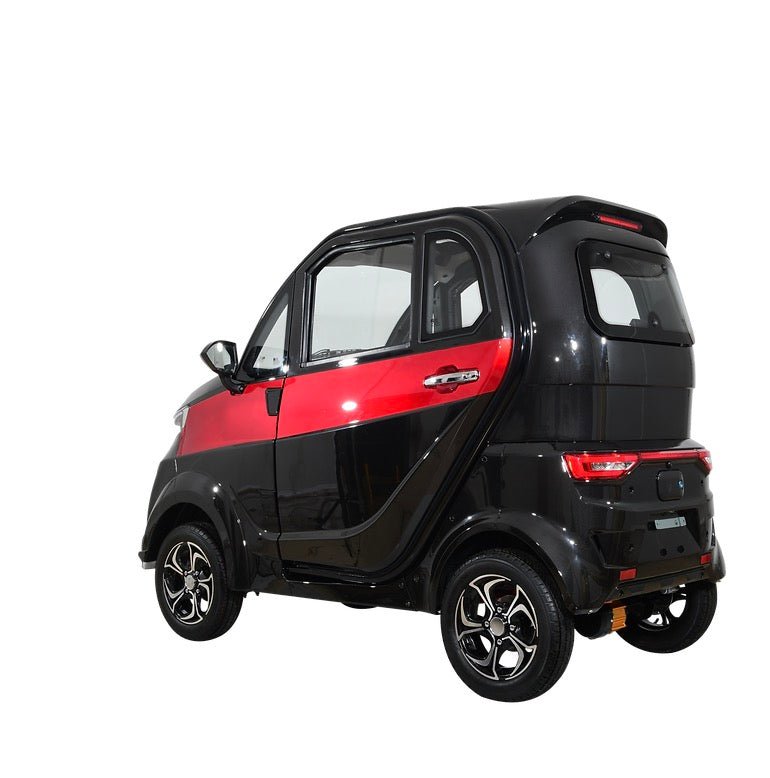 Green Transporter|QExpress All-Weather 4-Wheel Enclosed Electric Mobility Scooter Green Transporter 4-Wheel Mobility Scooter Black/Red 3