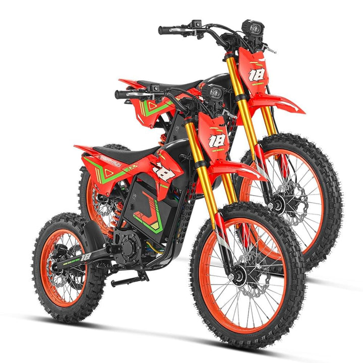 HappyRun F18 2.0 Electric Dirt Bike Combo Dirt Electric Bikes Red X2 3
