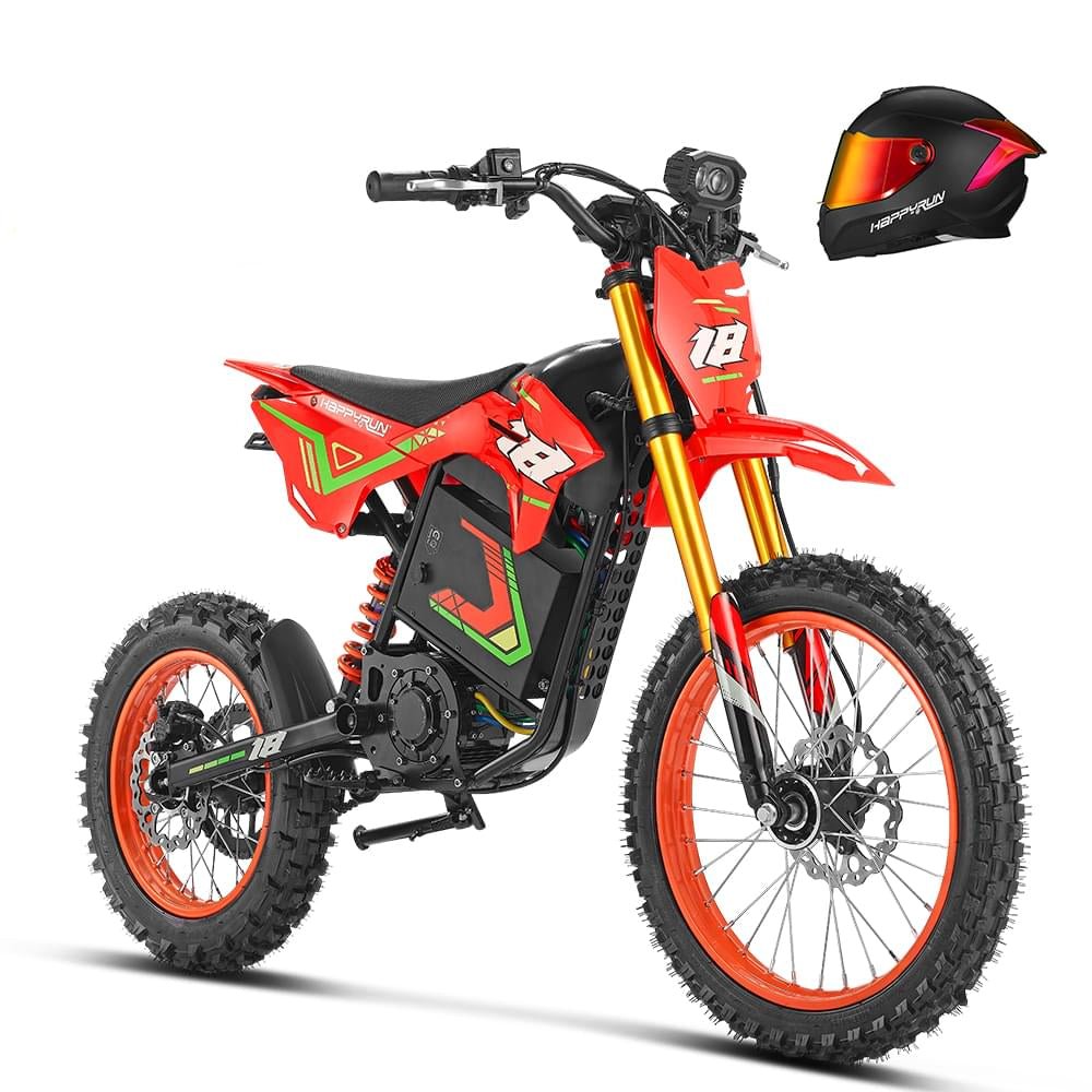 HappyRun F18 2.0 Electric Dirt Bike Combo Dirt Electric Bikes Red X2 17