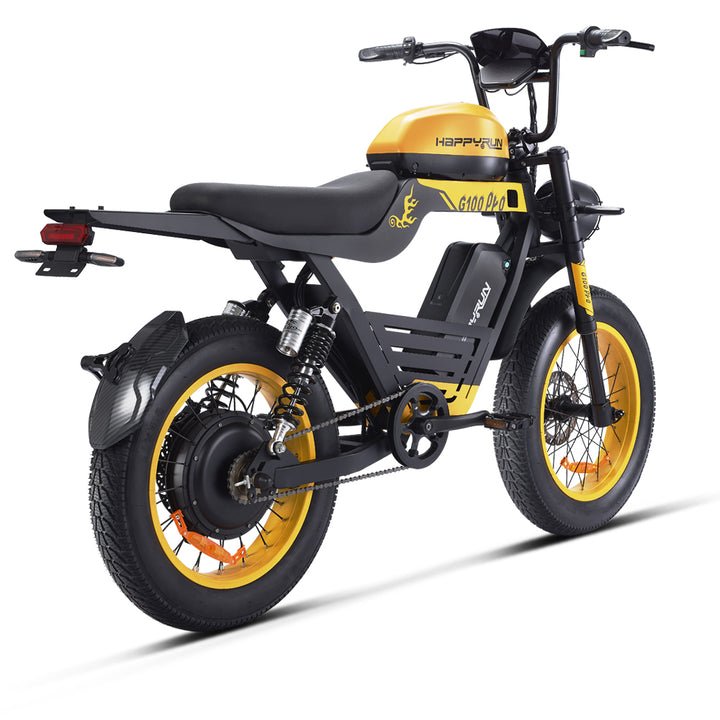 HappyRun G100 Pro 6000W Dual Battery Electric Bike HappyRun Electric Bikes Black 4