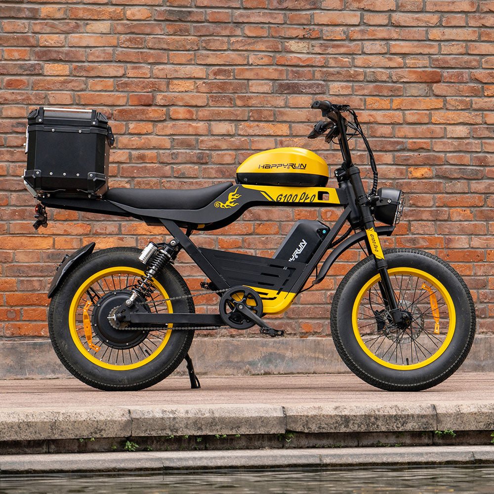 HappyRun G100 Pro 6000W Dual Battery Electric Bike HappyRun Electric Bikes Yeollow 16