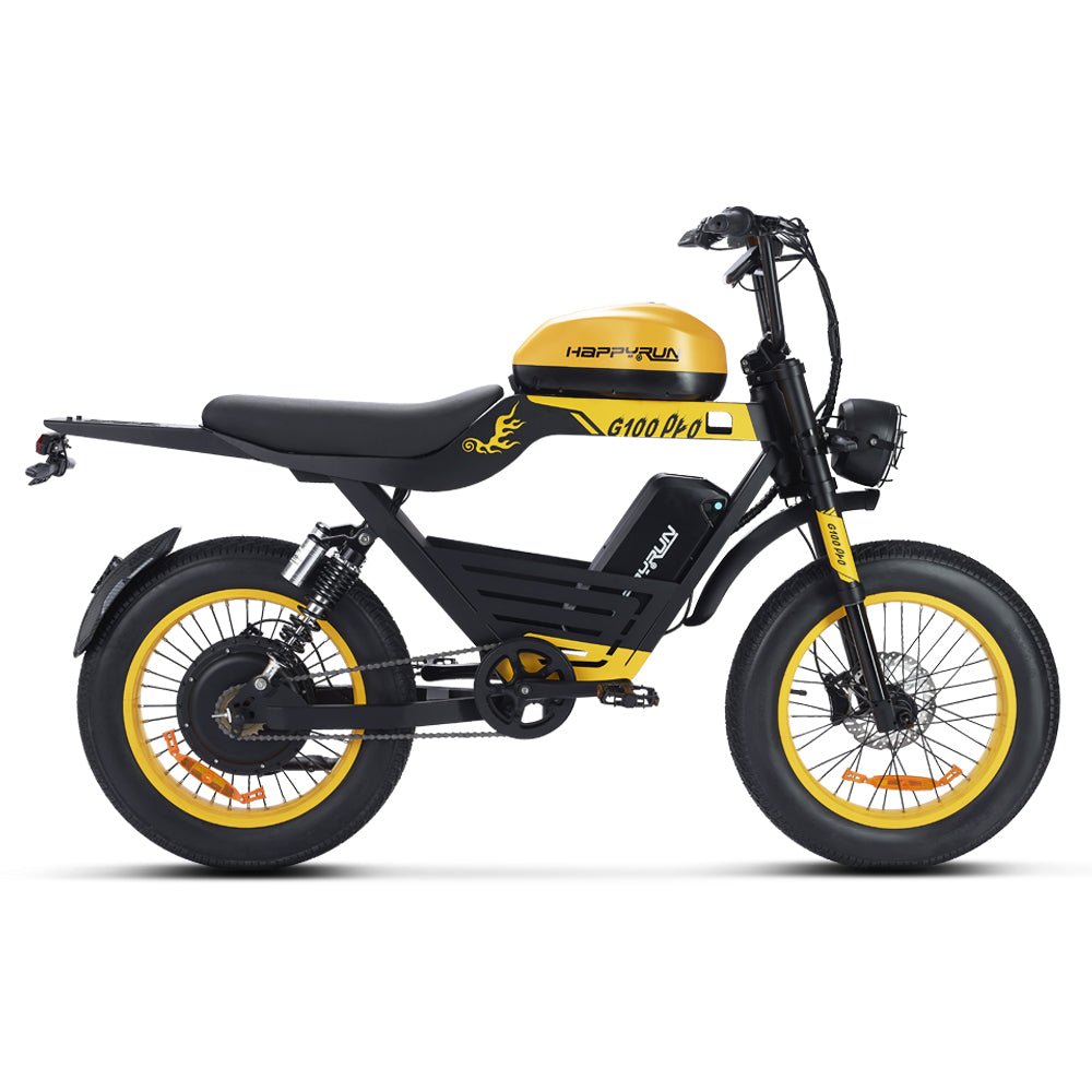 HappyRun G100 Pro 6000W Dual Battery Electric Bike HappyRun Electric Bikes Yeollow 6