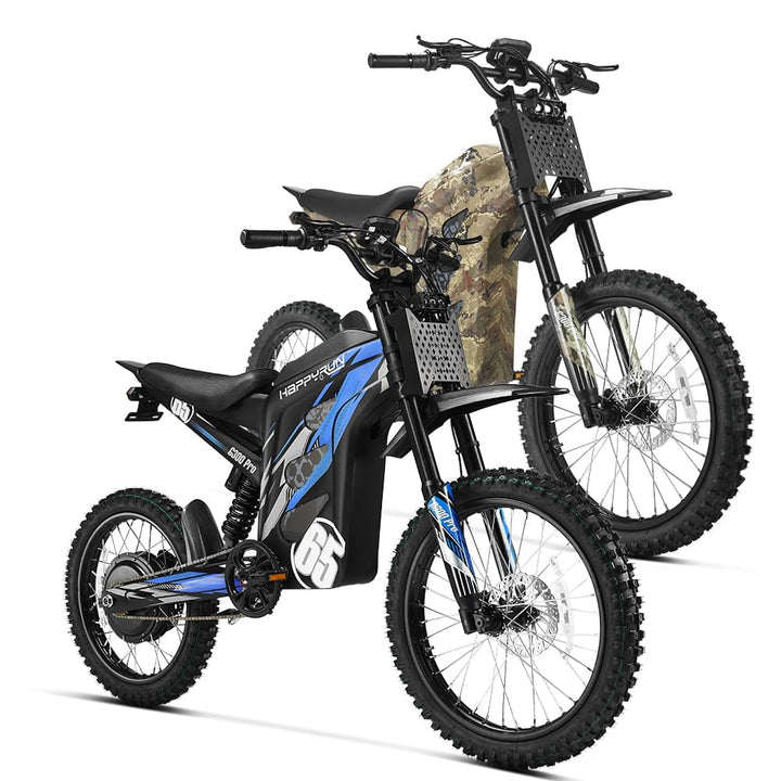 HappyRun G300 Pro 6500W Electric Dirt Bike - Combo Dirt Electric Bikes Black X2 5