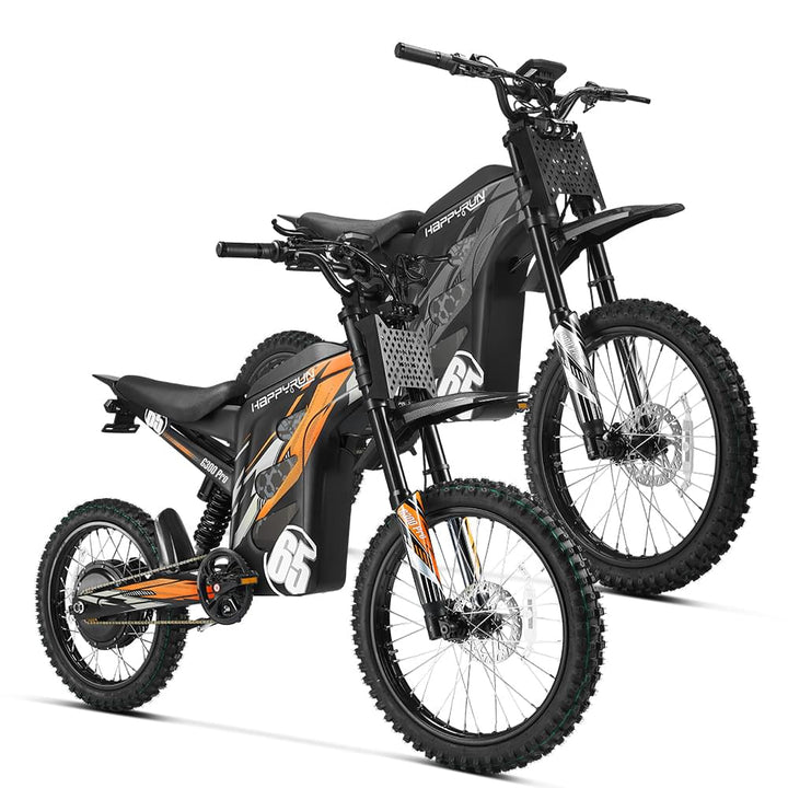 HappyRun G300 Pro 6500W Electric Dirt Bike - Combo Dirt Electric Bikes Orange + Black 7