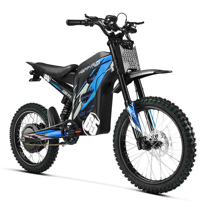 HappyRun G300 Pro Full Suspension, Long Range 6500W High-Performance E-Moto - EBike Haul