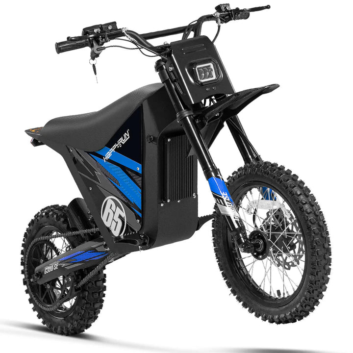 HappyRun G300 SE Electric Mini Dirt Bike with Mid-Drive for Teens & Adults HappyRun Electric Bikes Blue 3