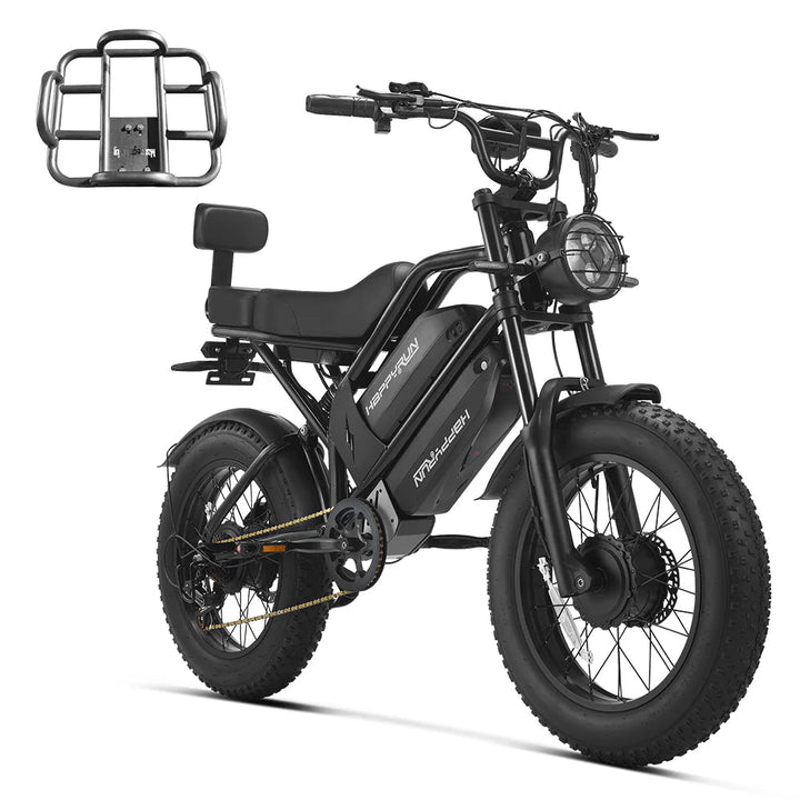 HappyRun G70 Pro Dual-Motor Dual-Battery Electric Cargo Bike Cargo Electric Bikes Without Rear 5