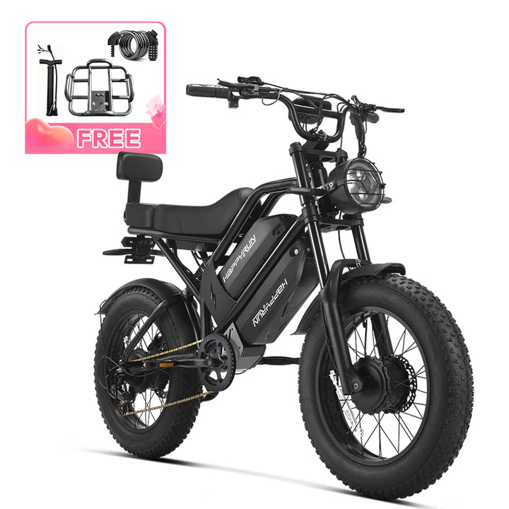 HappyRun G70 Pro Dual-Motor Dual-Battery Electric Cargo Bike Cargo Electric Bikes Without Rear 6
