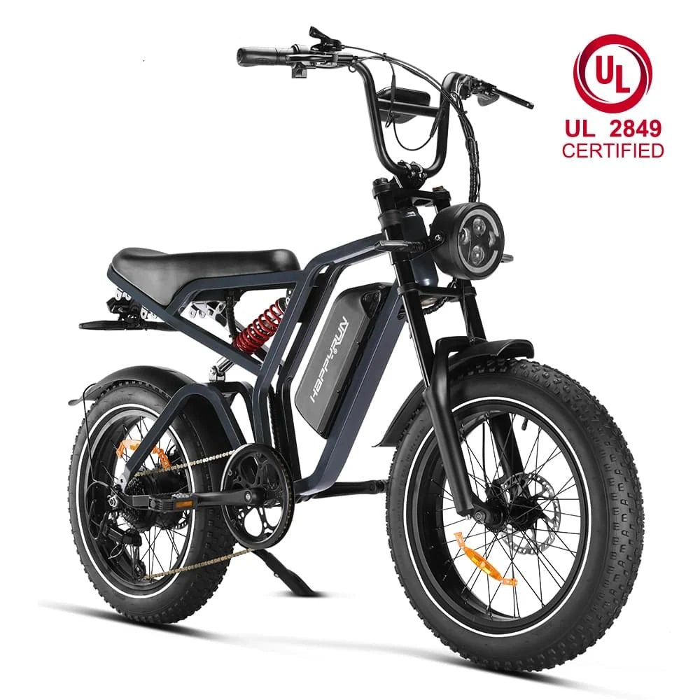 Happyrun Tank G60 Pro UL 2849 Certified Moped Style Offroad Electric Bike Fat Tire Dirt Electric Bikes G60 Pro 1