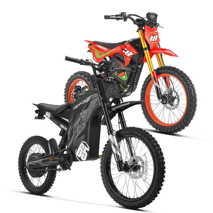 HappyRun Ultimate Dirt eBike Combo: F18 2.0 &amp; G300 Pro Dirt Electric Bikes Red + Black 4