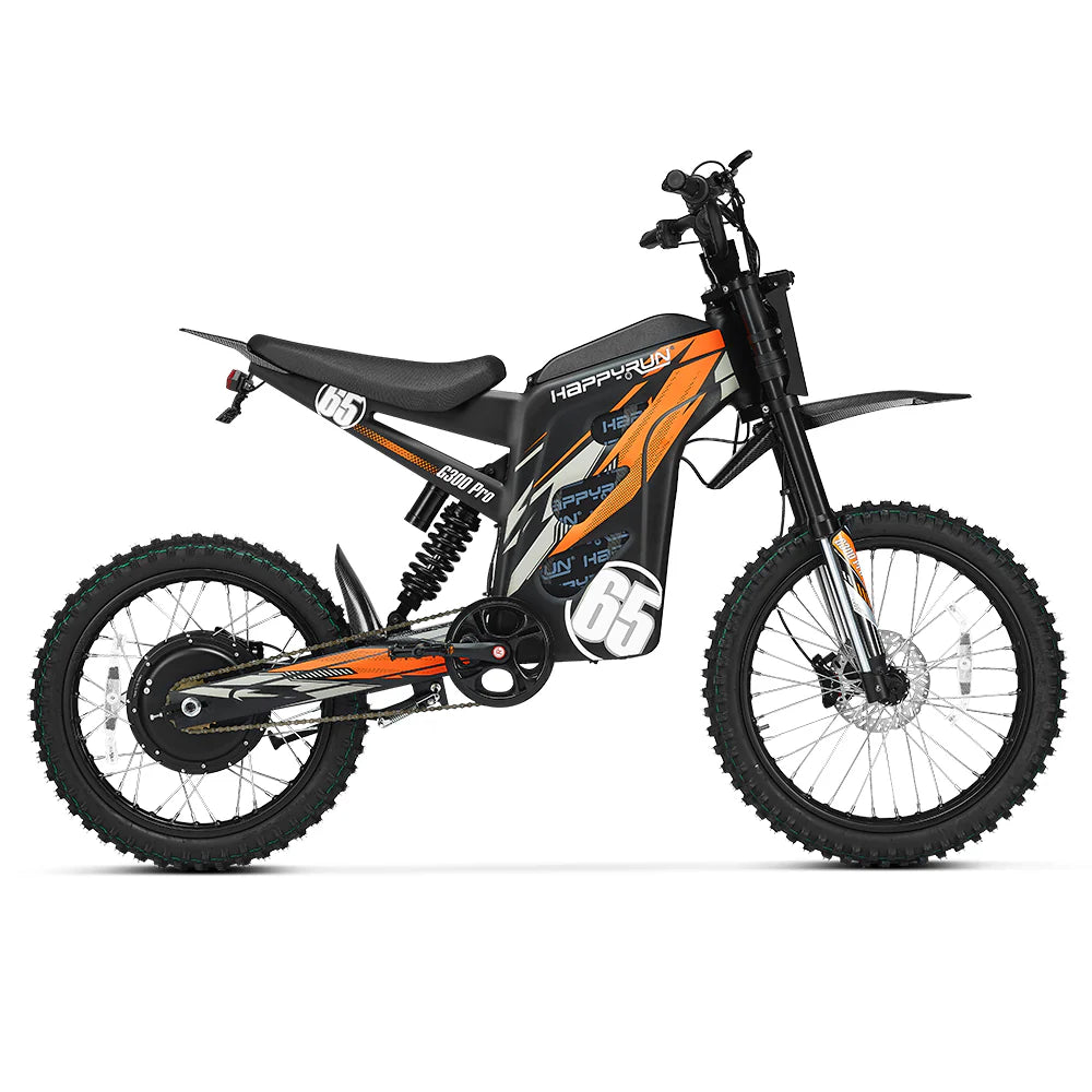 HappyRun G300 Pro Full Suspension, Long Range 6500W High-Performance E-Moto
