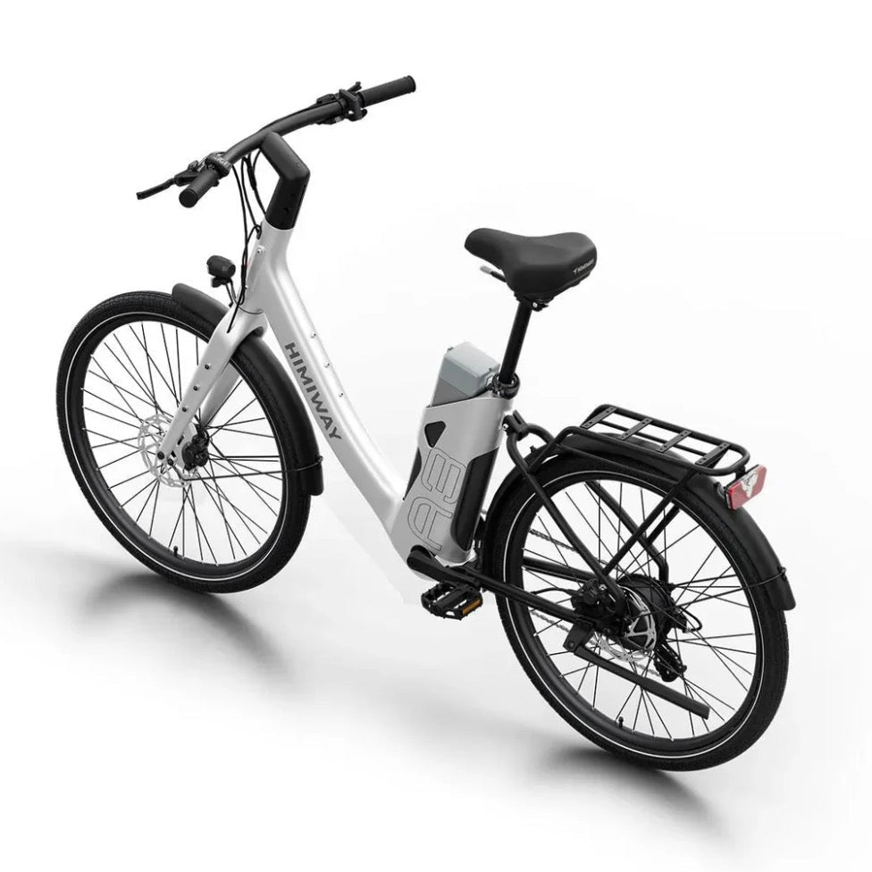 Himiway A3 ST Urban Electric Commuter Bike Full Suspension Electric Bikes White 6