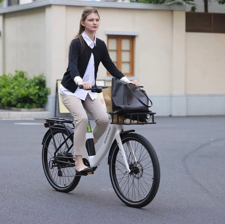 Himiway A3 ST Urban Electric Commuter Bike Full Suspension Electric Bikes White 9
