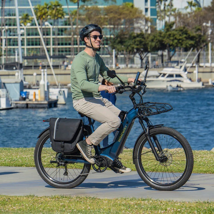 Himiway A7 Commuter E-Bike Full Suspension Electric Bikes Midnight Blue 15