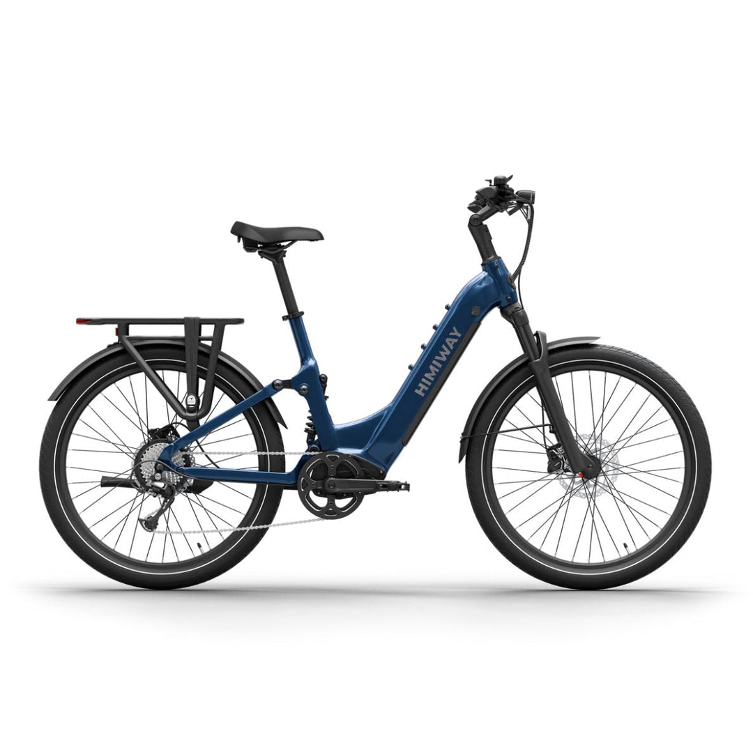 Himiway A7 Commuter E-Bike Full Suspension Electric Bikes Midnight Blue 11
