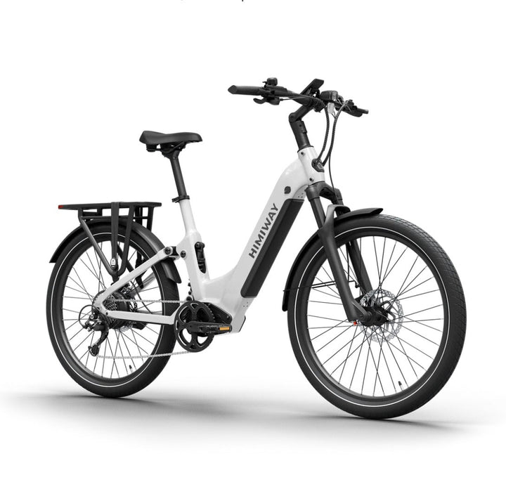Himiway A7 Commuter E-Bike Full Suspension Electric Bikes White 8