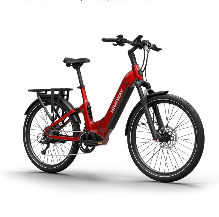 Himiway A7 Commuter E-Bike Full Suspension Electric Bikes White 9