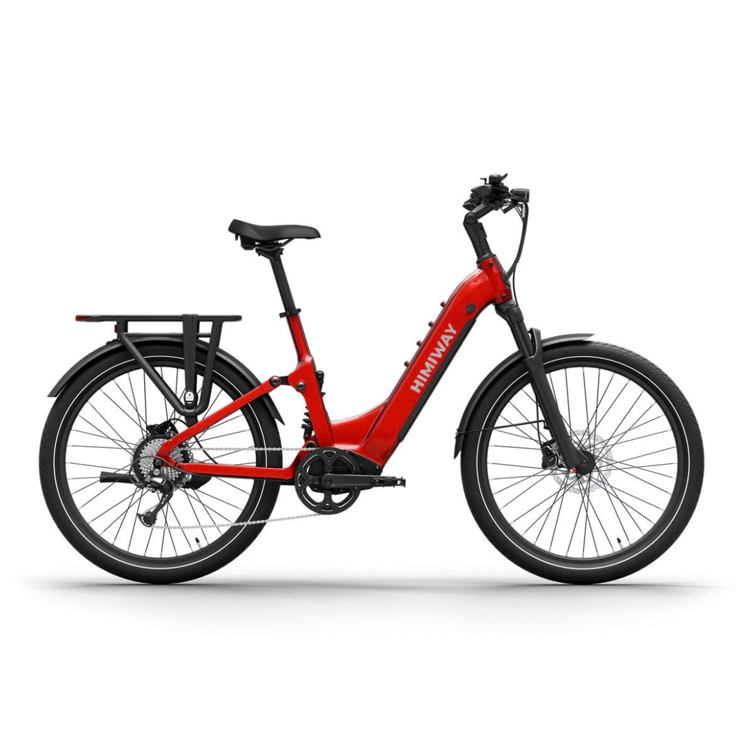 Himiway A7 Commuter E-Bike Full Suspension Electric Bikes Red 1