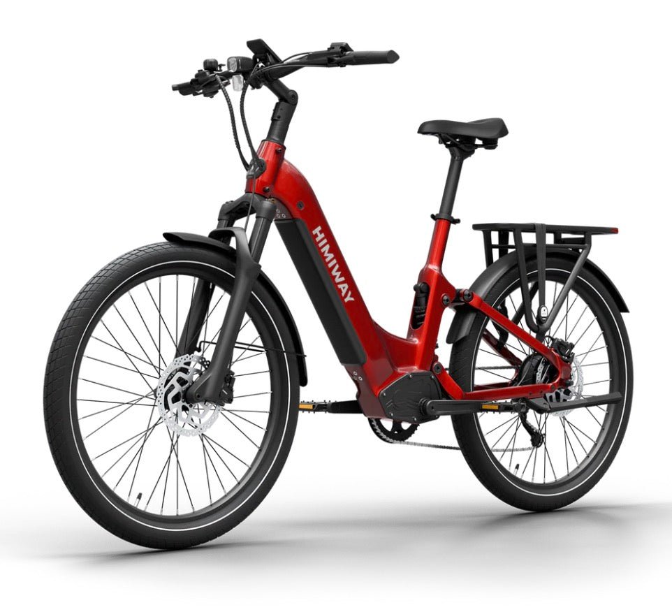 Himiway A7 Commuter E-Bike Full Suspension Electric Bikes Red 2