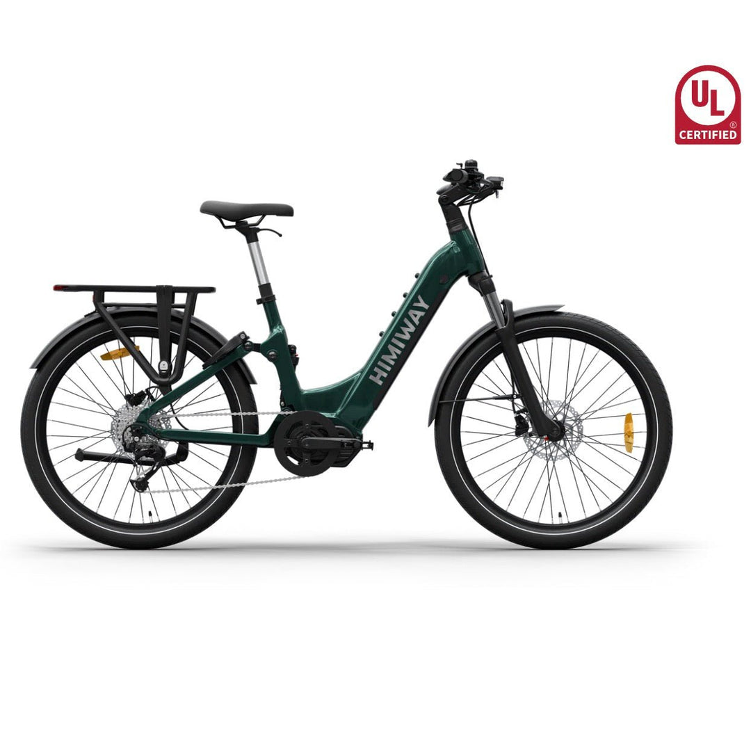 Himiway A7 Pro Commuter Full Suspension E-Bike Full Suspension Electric Bikes Emerald green 1