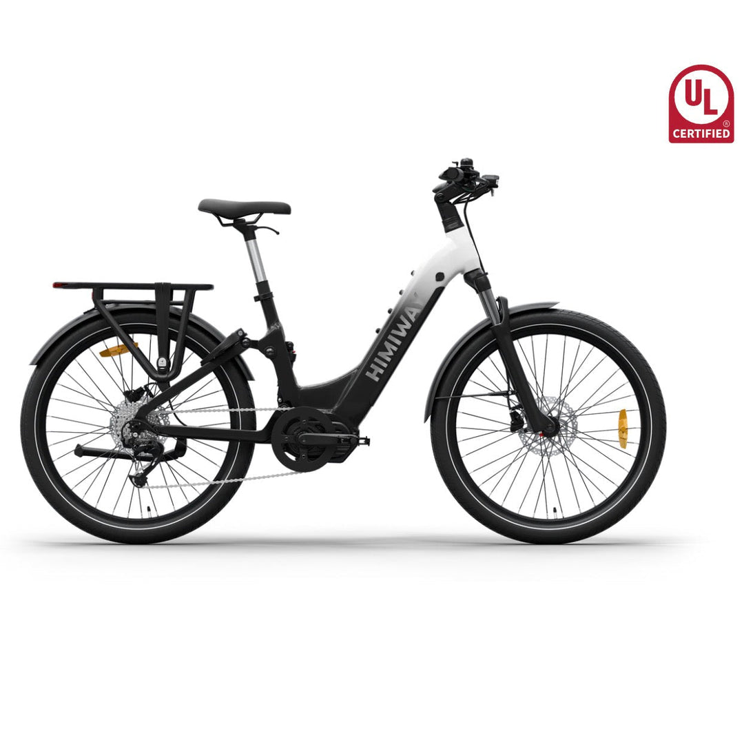 Himiway A7 Pro Commuter Full Suspension E-Bike Full Suspension Electric Bikes Black & white gradient 2