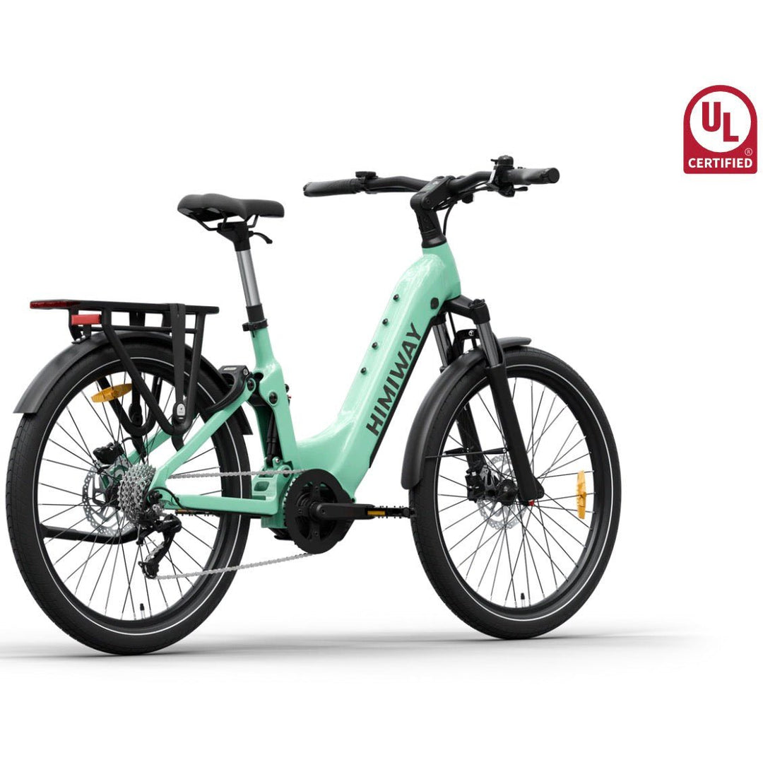 Himiway A7 Pro Commuter Full Suspension E-Bike Full Suspension Electric Bikes Green 11