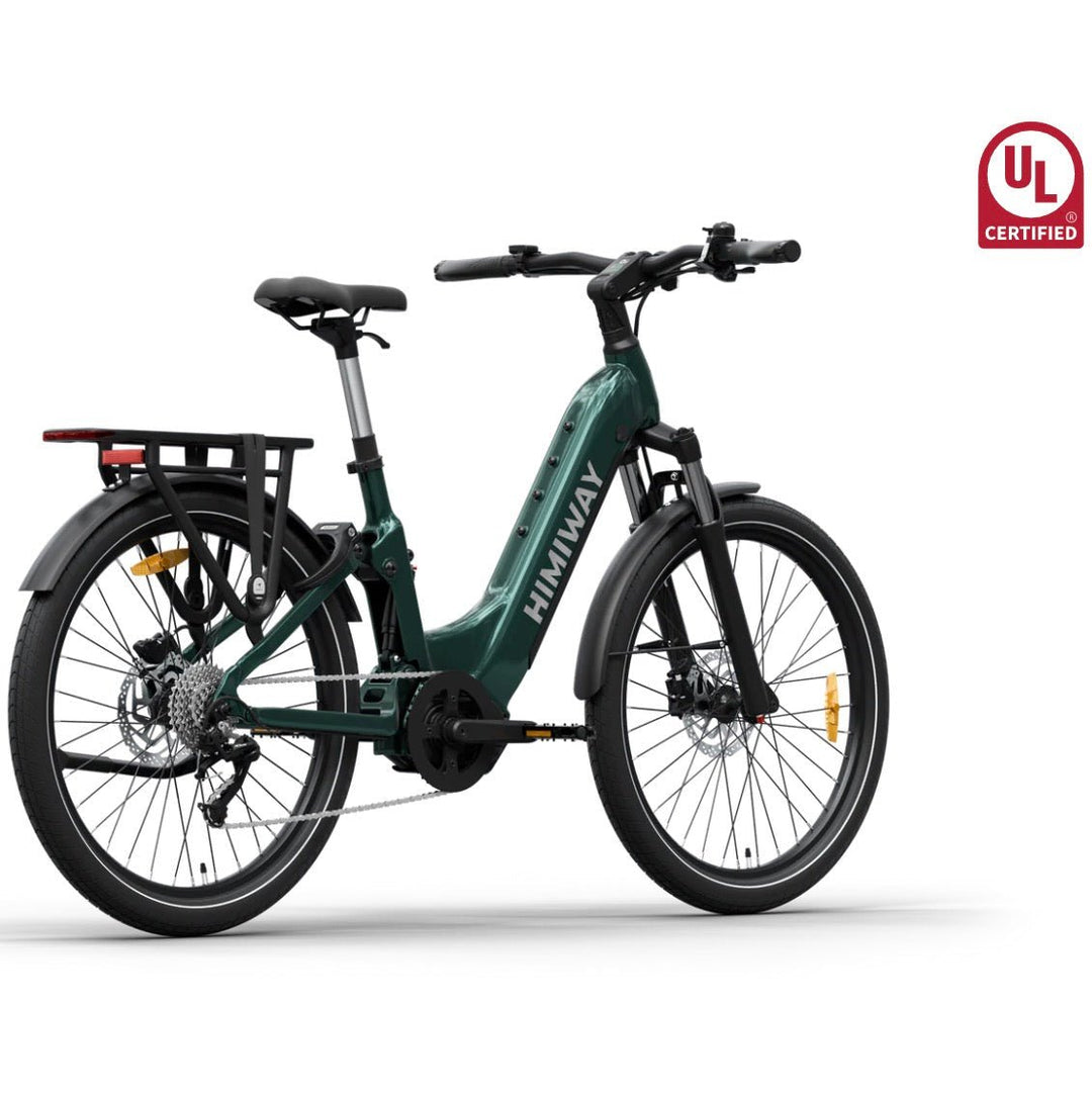 Himiway A7 Pro Commuter Full Suspension E-Bike Full Suspension Electric Bikes Green 17