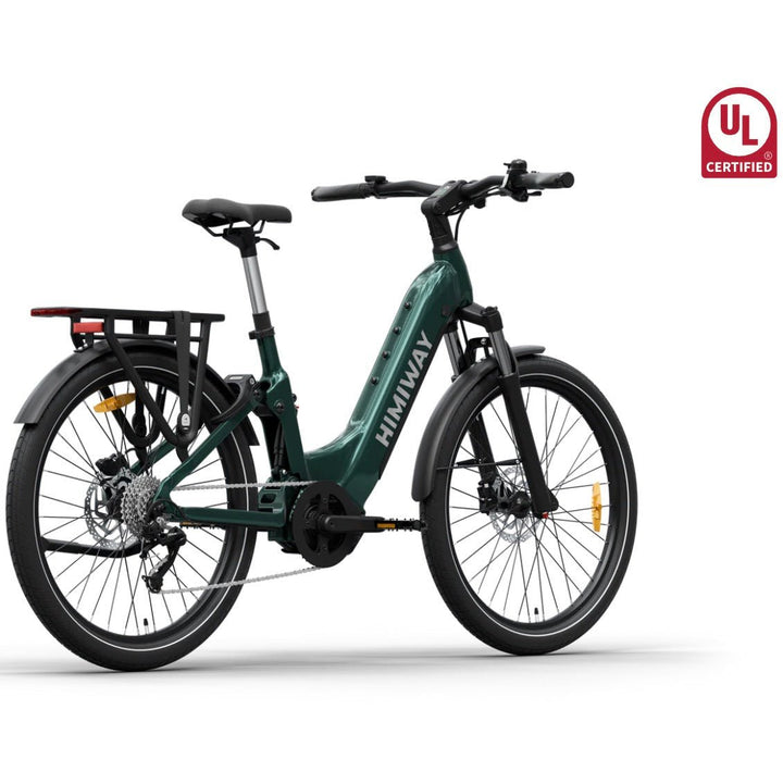 Himiway A7 Pro Commuter Full Suspension E-Bike Full Suspension Electric Bikes Green 17