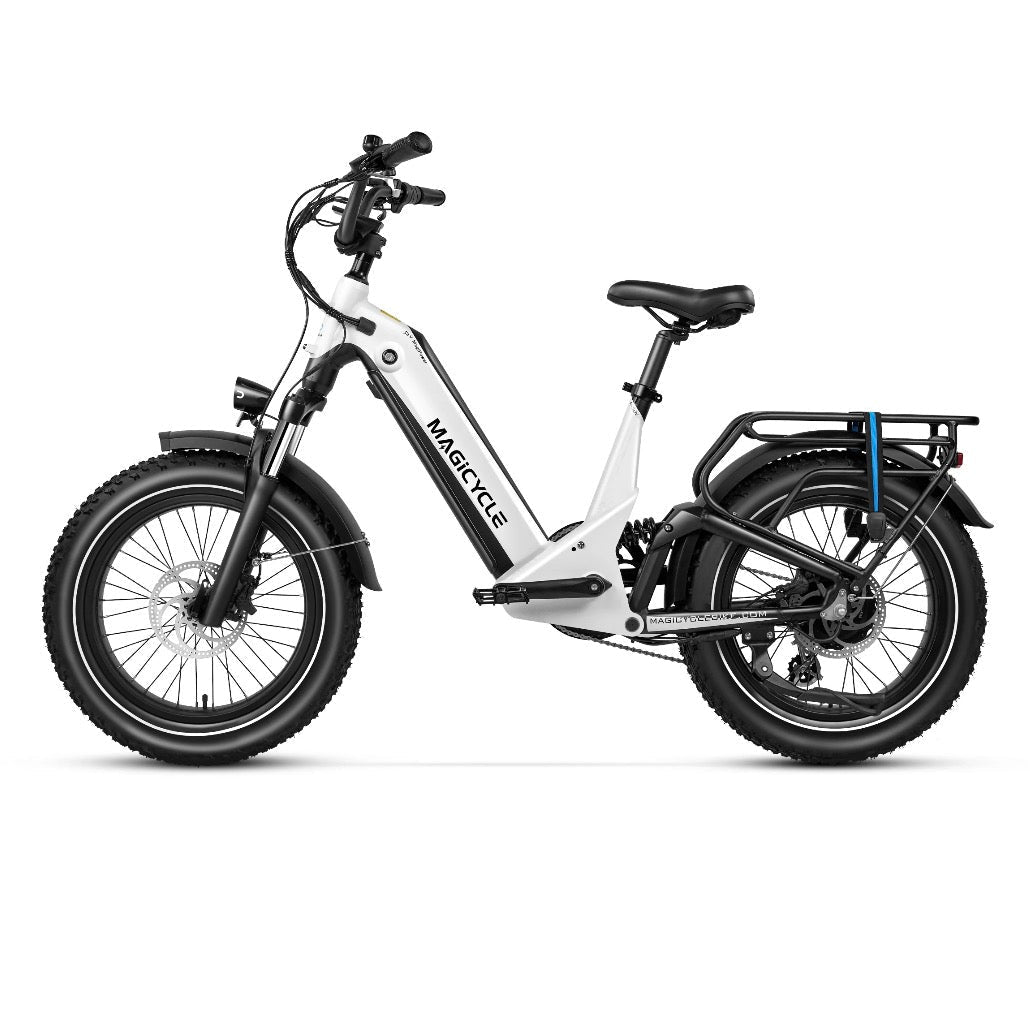 Magicycle 20"Deer ST Full Suspension Ebike SUV Fat Tire Electric Bikes Pearl White 7