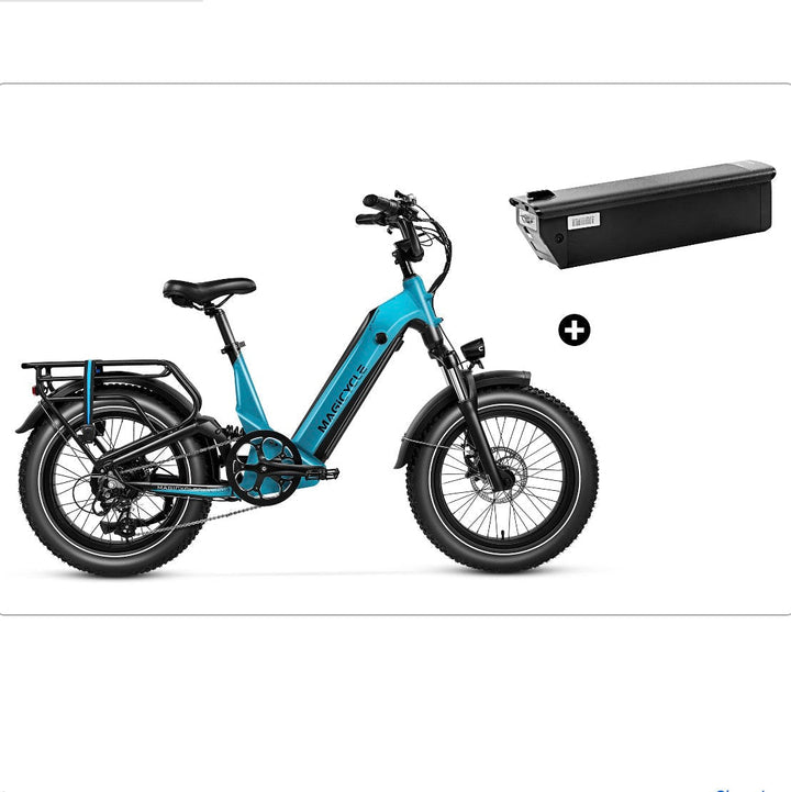 Magicycle 20"Deer ST Full Suspension Ebike SUV Fat Tire Electric Bikes Sierra Blue Bike + Second 20Ah Battery 28