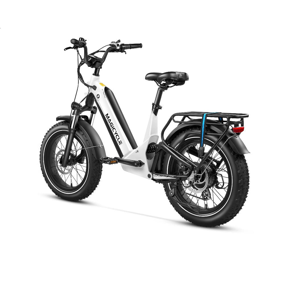 Magicycle 20"Deer ST Full Suspension Ebike SUV Fat Tire Electric Bikes Pearl White Bike+ Hitch Bike Rack 10