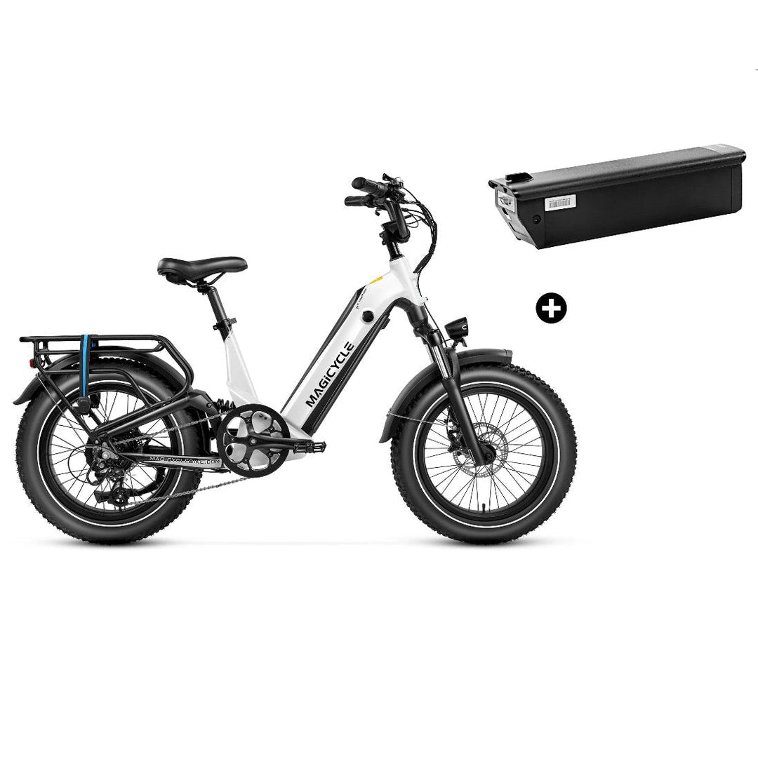 Magicycle 20"Deer ST Full Suspension Ebike SUV Fat Tire Electric Bikes Pearl White Bike + Second 20Ah Battery 5