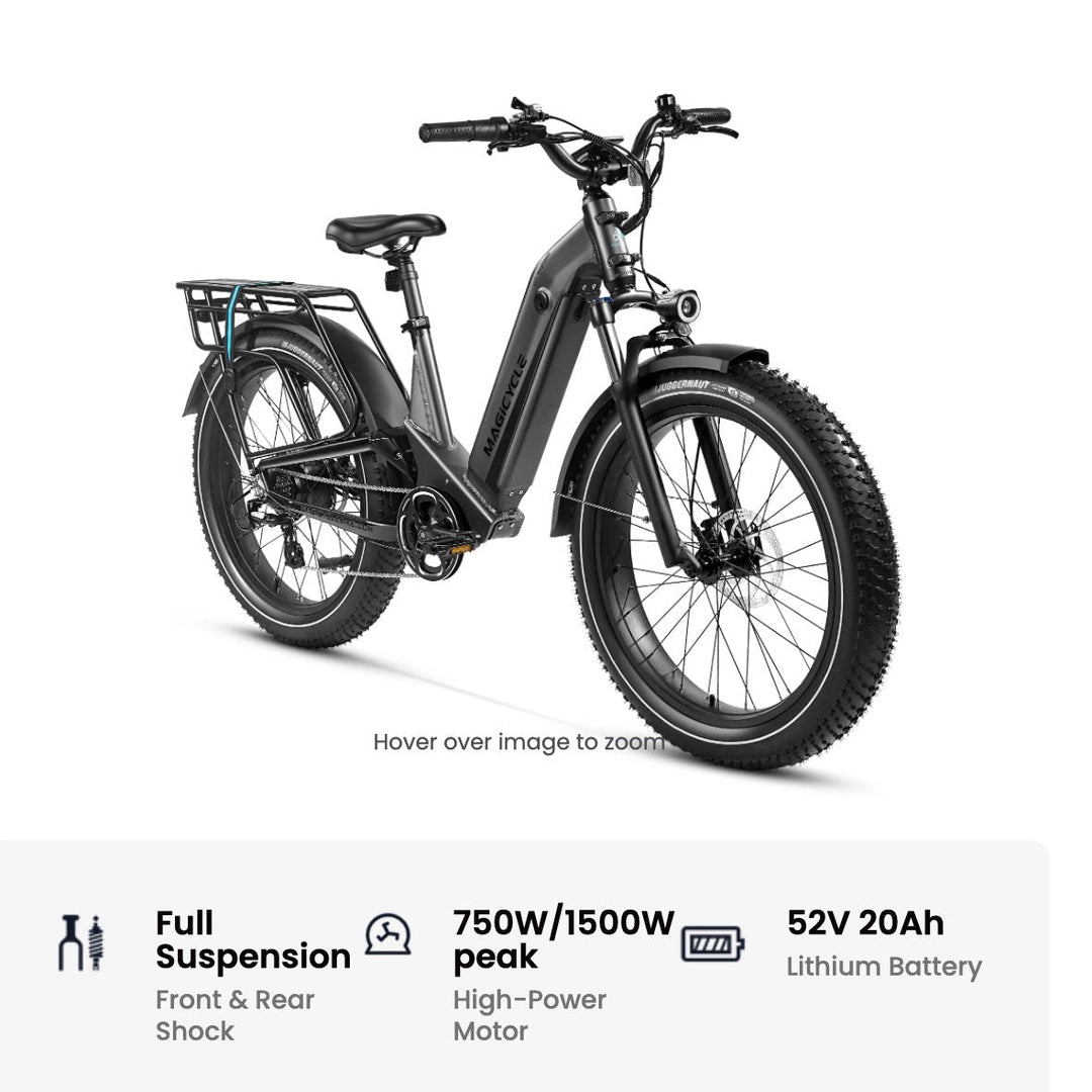 Magicycle 26"Deer ST Full Suspension Ebike SUV Step-Thru Electric Bikes Space Gray 23
