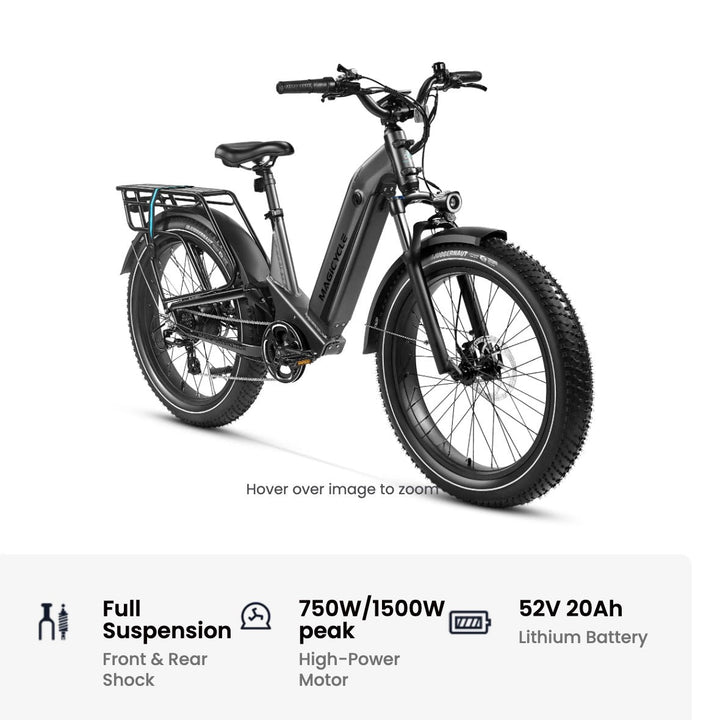 Magicycle 26"Deer ST Full Suspension Ebike SUV Step-Thru Electric Bikes Space Gray 23