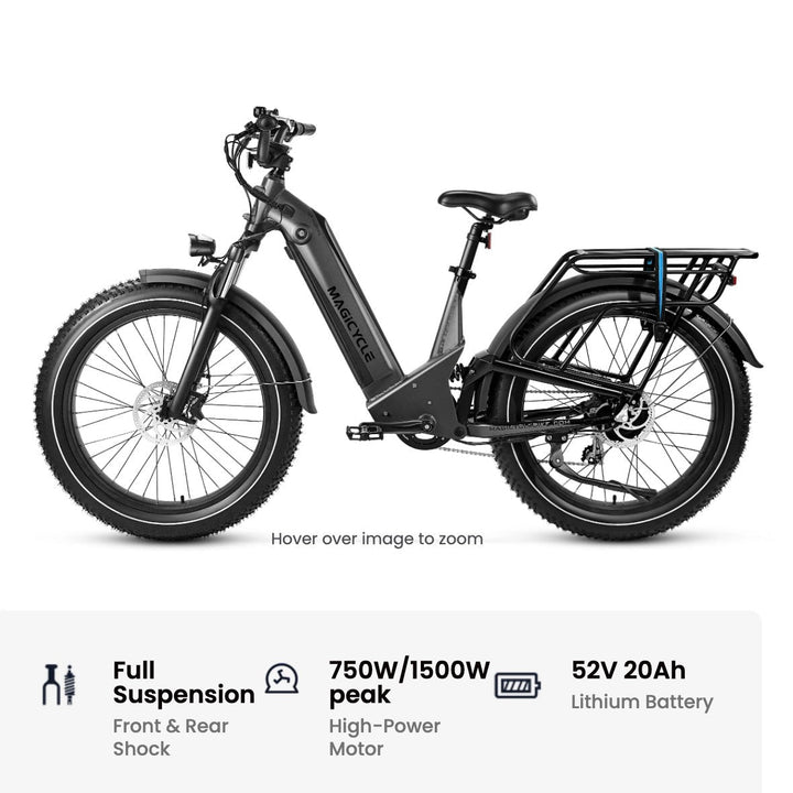 Magicycle 26"Deer ST Full Suspension Ebike SUV Step-Thru Electric Bikes Space Gray 22