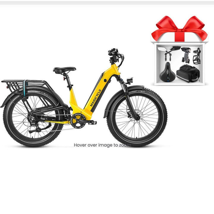 Magicycle 26"Deer ST Full Suspension Ebike SUV Step-Thru Electric Bikes Dawn Yellow Bike+A Basic Accessories Set 8