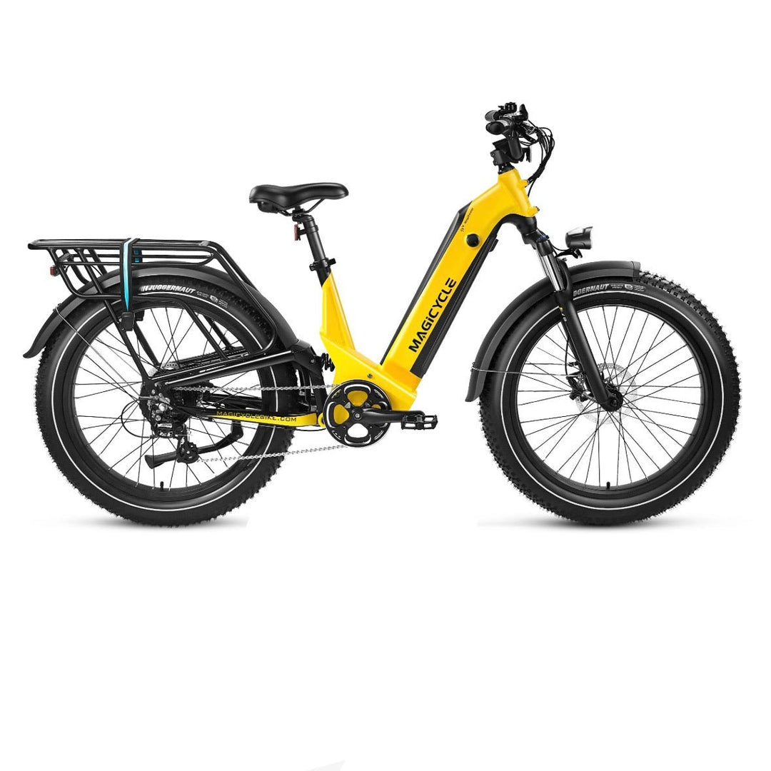 Magicycle 26"Deer ST Full Suspension Ebike SUV Step-Thru Electric Bikes Dawn Yellow 1