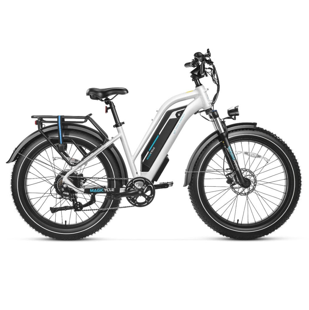 MAGICYCLE Cruiser Pro Mid ST Fat Tire Electric Bikes Pearl White 2