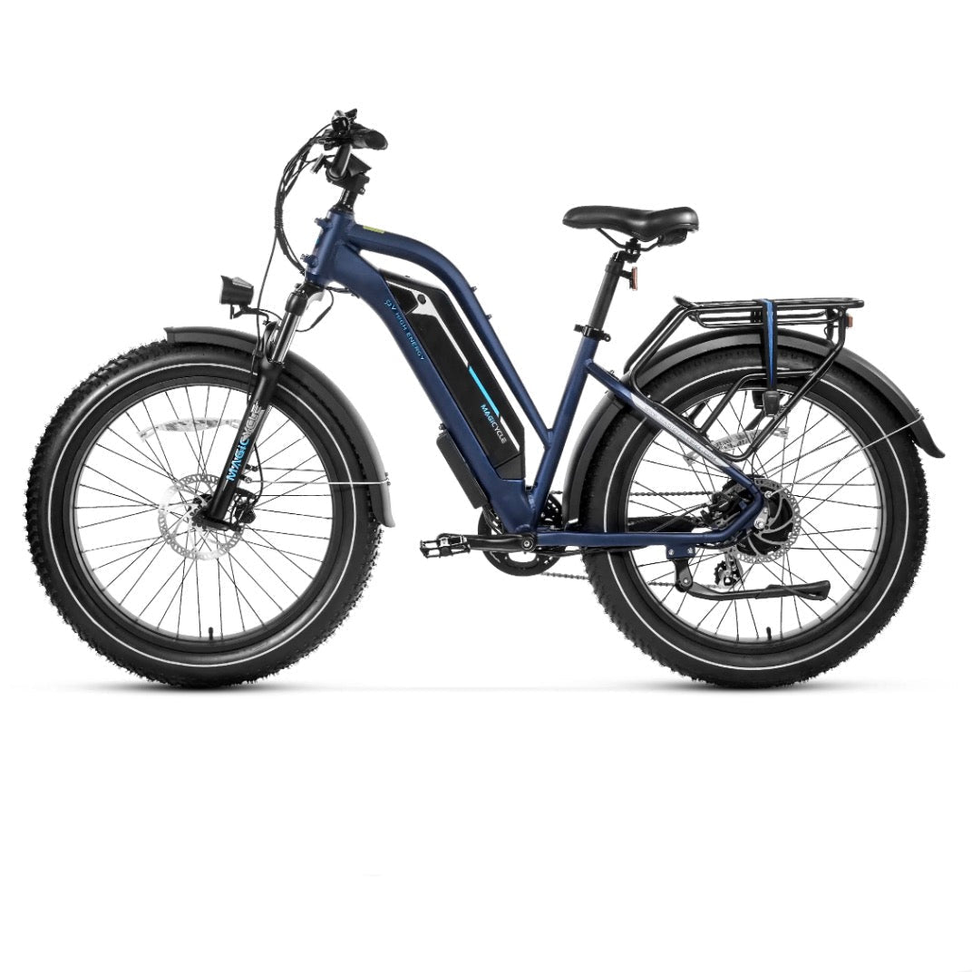 MAGICYCLE Cruiser Pro Mid ST Fat Tire Electric Bikes Pearl White 11