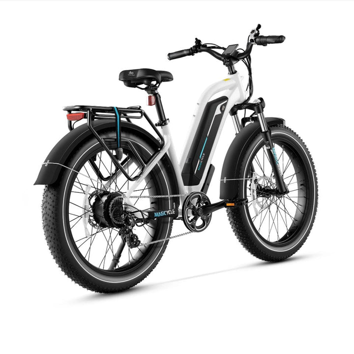 MAGICYCLE Cruiser Pro Mid ST Fat Tire Electric Bikes Pearl White 4