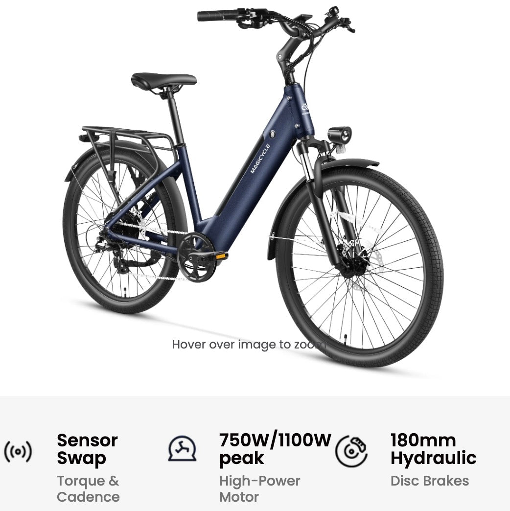 MAGICYCLE CT-1 Commuter Torque Sensor Commuter Electric Bikes Maroon 10