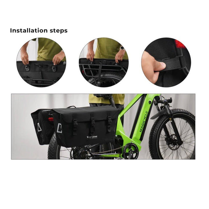 MAGICYCLE Large Cargo Pannier Bags 46L Bike Racks for Vehicles 8