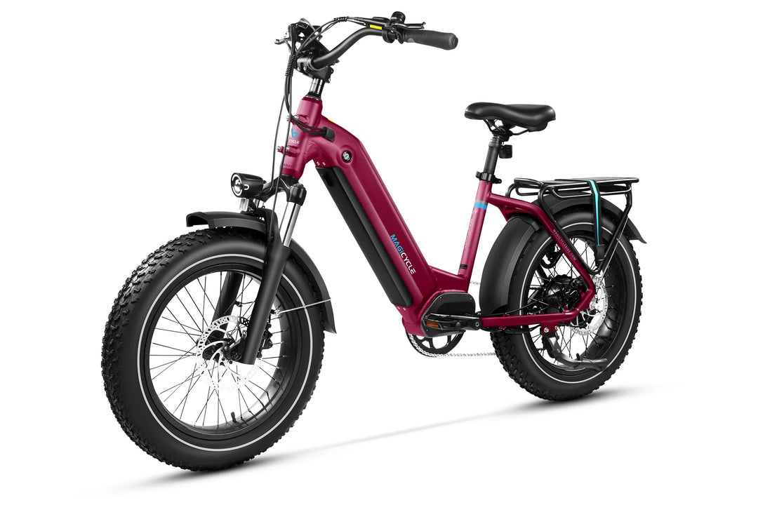MAGICYCLE Ocelot Pro 2.0 Torque Sensor Fat Tire Electric Bikes Maroon 13