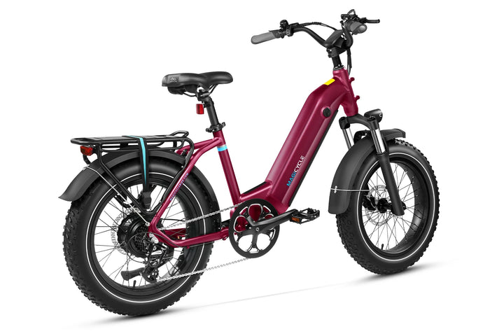 MAGICYCLE Ocelot Pro 2.0 Torque Sensor Fat Tire Electric Bikes Maroon 15