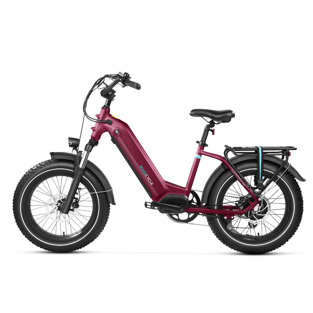 MAGICYCLE Ocelot Pro 2.0 Torque Sensor Fat Tire Electric Bikes Maroon 1