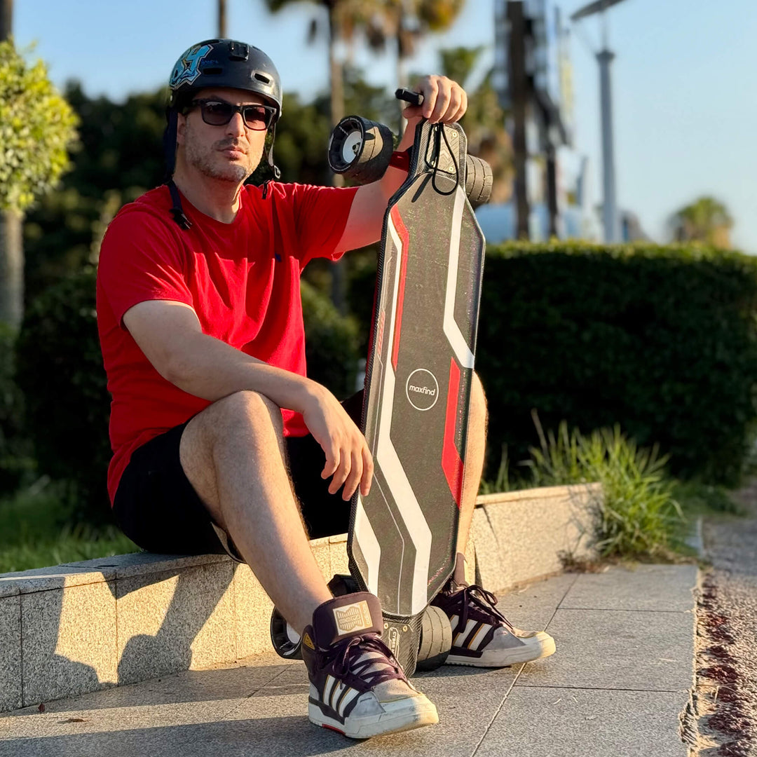 MAXFIND CYBER MAX| High Performance, Flexible Deck, RGB E-Skateboard Electric Skateboards CYBER MAX X (107mm Spacewheels) 29