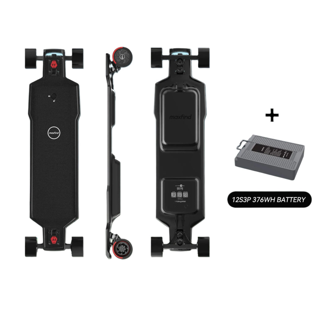 MAXFIND FF PRO| Dual 1000W Hub Motors, 28 MPH, 27 Miles E-Skateboard MAXFIND Electric Longboards 54 Miles / 90 Km (Long Range) 3