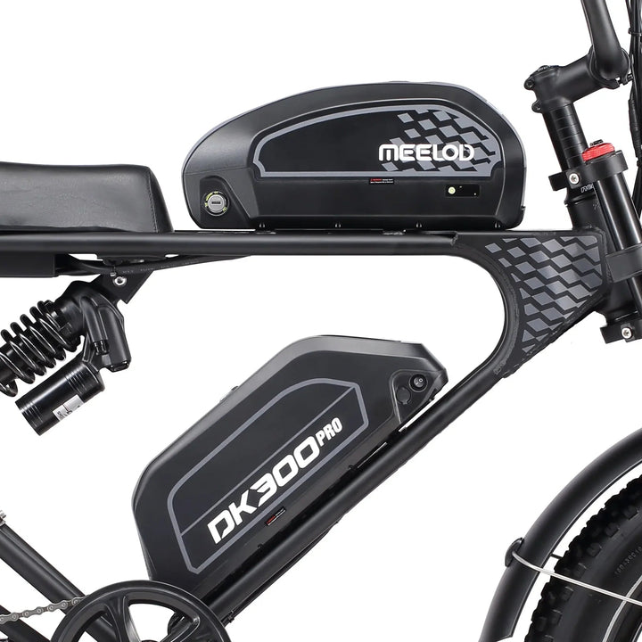 MEELOD DK300PRO Dual Battery Moped Style E-Bike Moped-Style Electric Bikes Black 6