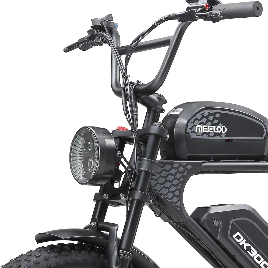 MEELOD DK300PRO Dual Battery Moped Style E-Bike Moped-Style Electric Bikes Black 4