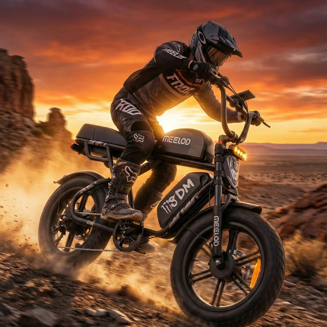 MEELOD M8 Extended Double Seat Moped Style E-Bike Moped-Style Electric Bikes 11